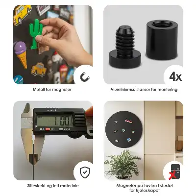 Magnetisch bord voor reismagneten in de kleur zwart rond