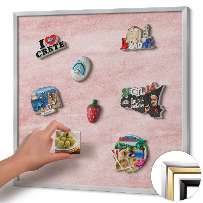 Magnetisch bord met zilveren lijst Pastelkleurige rotsstructuur