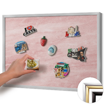 Magnetisch bord met zilveren lijst Pastelkleurige rotsstructuur