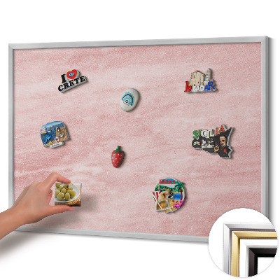 Magnetisch bord met zilveren lijst Pastelkleurige rotsstructuur