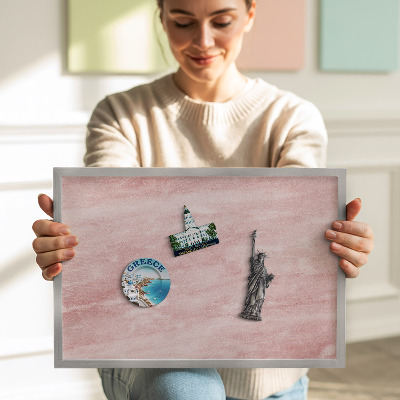 Magnetisch bord met zilveren lijst Pastelkleurige rotsstructuur