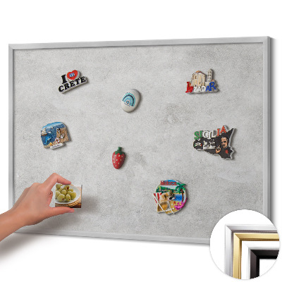 Magnetisch bord met zilveren lijst Betonnen muurstructuur