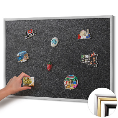 Magnetisch bord met zilveren lijst Stenen muurstructuur
