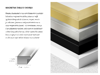 Magnetisch bord met zilveren lijst Donkere grijze kleur