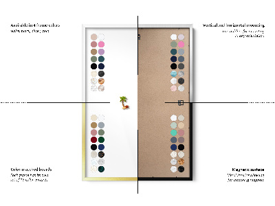 Magnetisch bord met zilveren lijst Donkere grijze kleur