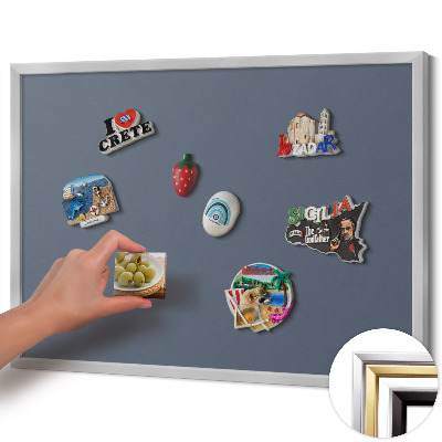 Magnetisch bord met zilveren lijst Koele grijze kleur