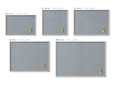 Magnetisch bord met zilveren lijst Grijze kleur