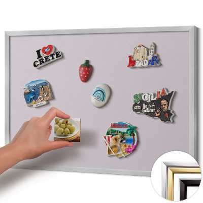 Magnetisch bord met zilveren lijst Lila kleur