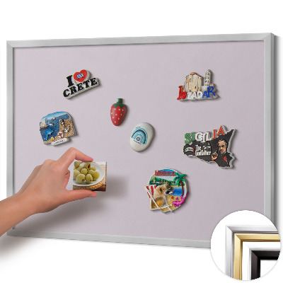 Magnetisch bord met zilveren lijst Lila kleur