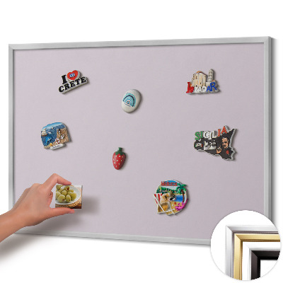 Magnetisch bord met zilveren lijst Lila kleur