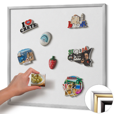Magnetisch bord met zilveren lijst Witte kleur