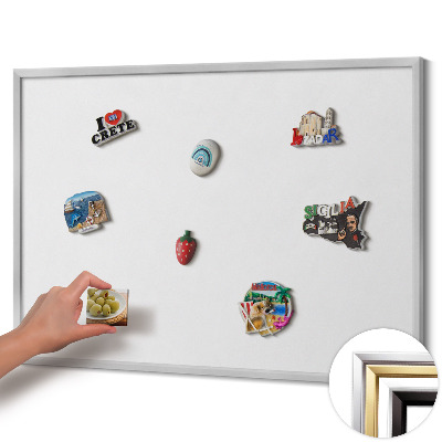 Magnetisch bord met zilveren lijst Witte kleur