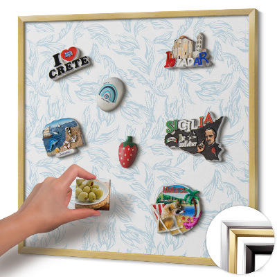 Magnetisch bord met gouden lijst Regelmatig bladpatroon