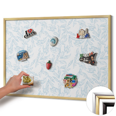 Magnetisch bord met gouden lijst Regelmatig bladpatroon