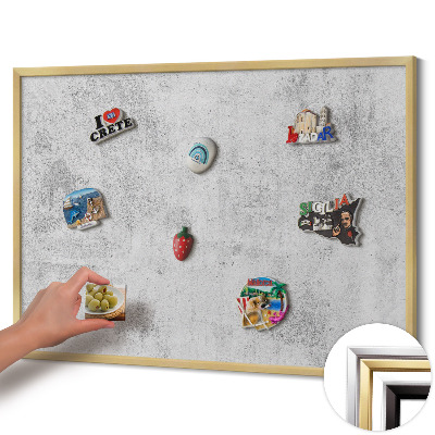 Magnetisch bord met gouden lijst Verweerde betonstructuur