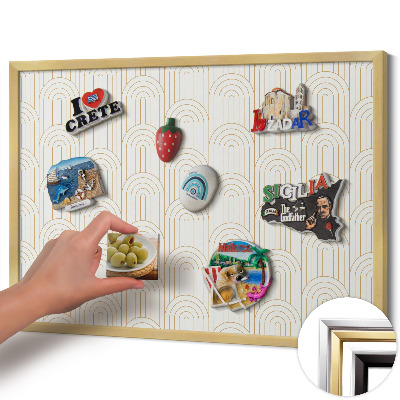 Magnetisch bord met gouden lijst Linerane regelmatige bogen