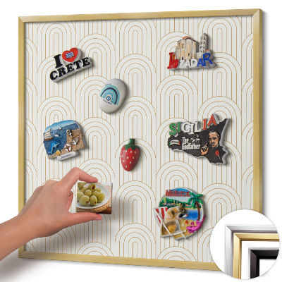 Magnetisch bord met gouden lijst Linerane regelmatige bogen