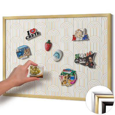 Magnetisch bord met gouden lijst Linerane regelmatige bogen