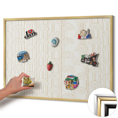 Magnetisch bord met gouden lijst Linerane regelmatige bogen