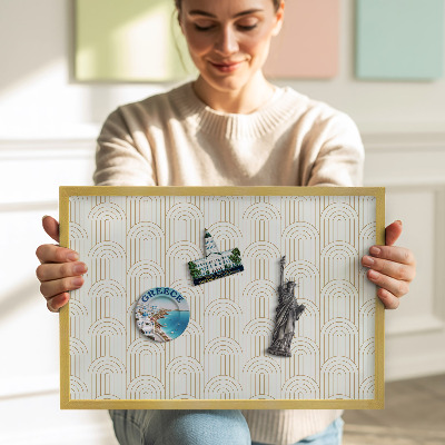 Magnetisch bord met gouden lijst Linerane regelmatige bogen