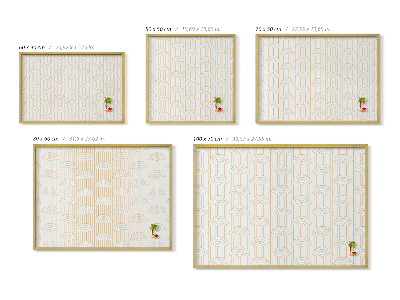 Magnetisch bord met gouden lijst Linerane regelmatige bogen