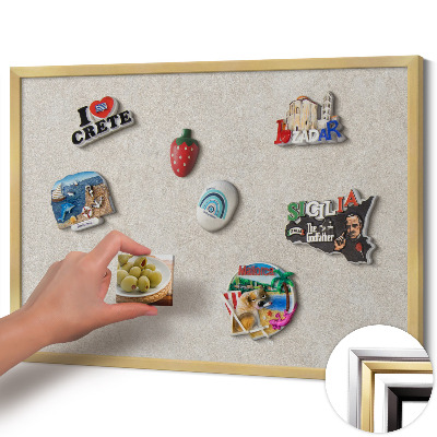 Magnetisch bord met gouden lijst Subtiele zandsteen textuur