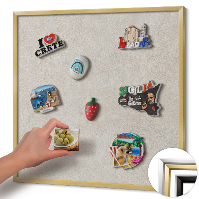 Magnetisch bord met gouden lijst Subtiele zandsteen textuur