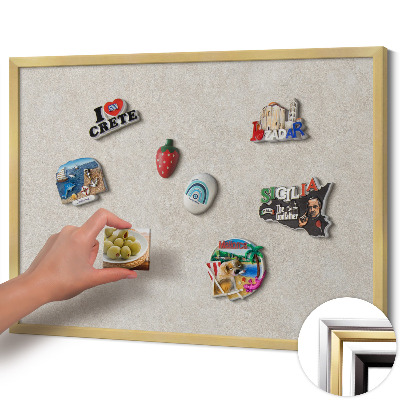 Magnetisch bord met gouden lijst Subtiele zandsteen textuur