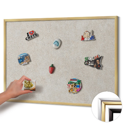 Magnetisch bord met gouden lijst Subtiele zandsteen textuur