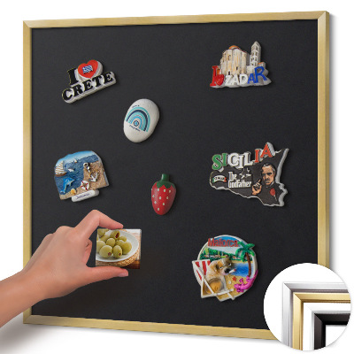 Magnetisch bord met gouden lijst Kleur zwart