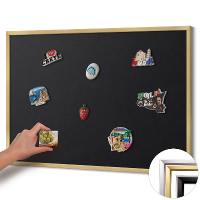 Magnetisch bord met gouden lijst Kleur zwart