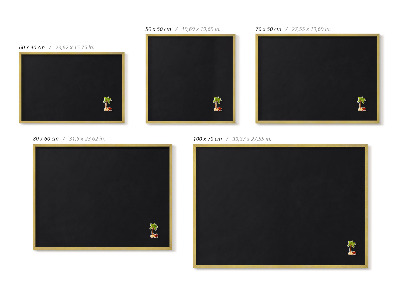 Magnetisch bord met gouden lijst Kleur zwart