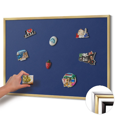 Magnetisch bord met gouden lijst Kleur marineblauw