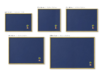 Magnetisch bord met gouden lijst Kleur marineblauw