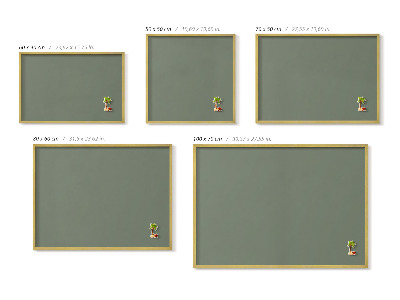 Magnetisch bord met gouden lijst Kleur olijfgroen