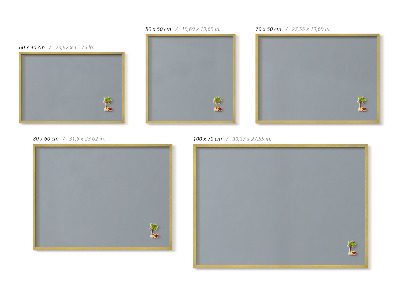 Magnetisch bord met gouden lijst Kleur grijs