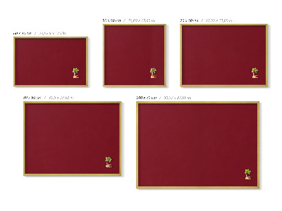 Magnetisch bord met gouden lijst Kleur bordeauxrood