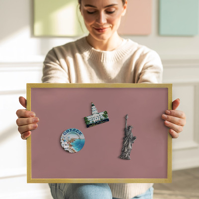 Magnetisch bord met gouden lijst Kleur pastelroze