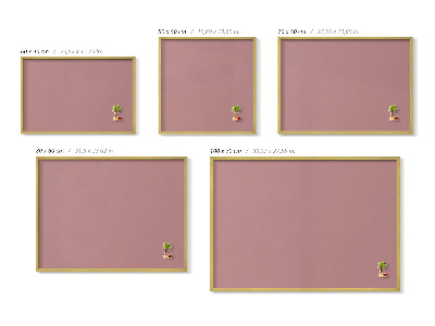 Magnetisch bord met gouden lijst Kleur pastelroze