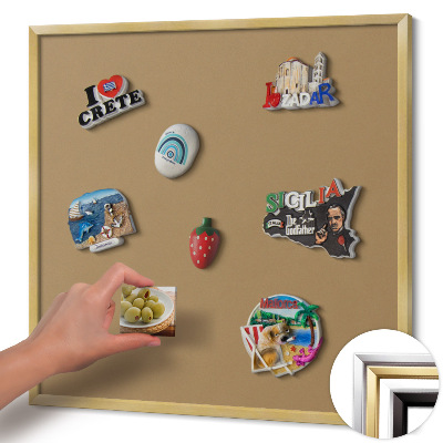 Magnetisch bord met gouden lijst Kleur donkergeel