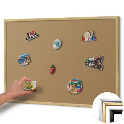 Magnetisch bord met gouden lijst Kleur donkergeel