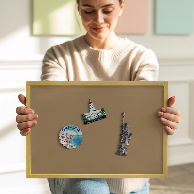 Magnetisch bord met gouden lijst Kleur donkergeel