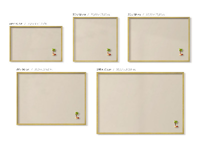 Magnetisch bord met gouden lijst Kleur lichtbeige