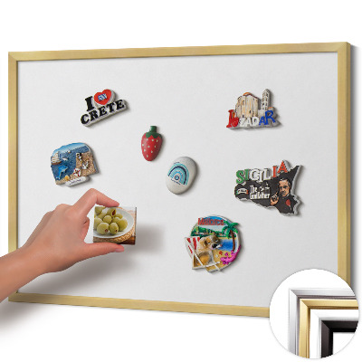 Magnetisch bord met gouden lijst Kleur wit