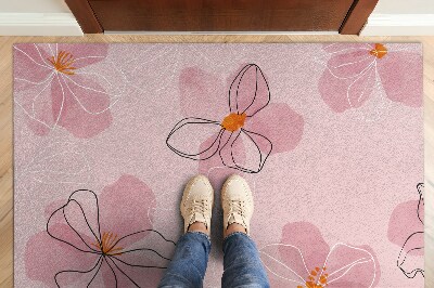 Binnen deurmat Roze bloemen