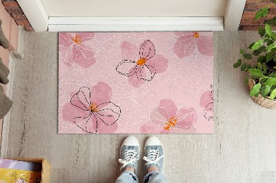 Binnen deurmat Roze bloemen