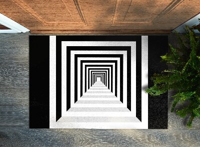 Deurmat binnen 3D geometrische tunnel