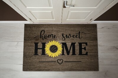 Binnen deurmat Home sweet home zonnebloem