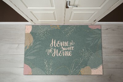 Deurmat binnen Home sweet home Groene achtergrond