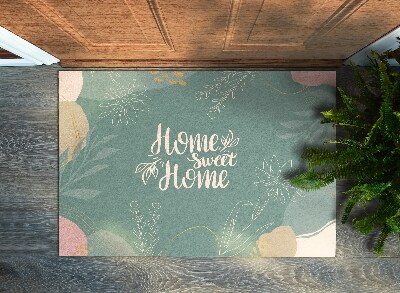 Deurmat binnen Home sweet home Groene achtergrond